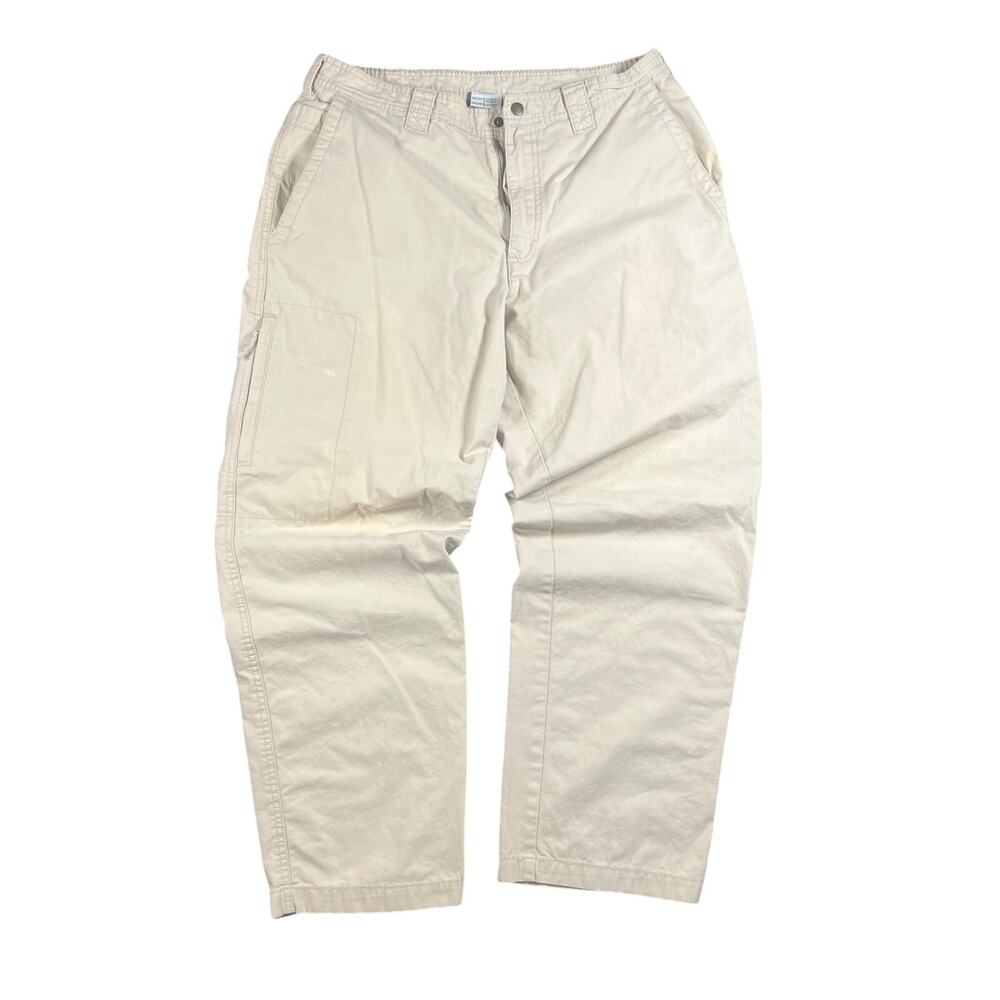 Columbia Men's 34 x 30 Pants Khaki Outdoor Hiking Straight Leg Side Zip Pocket